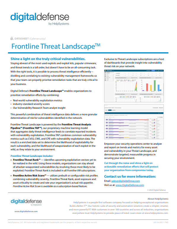 Frontline Threat Landscape Datasheet